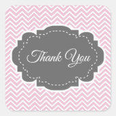 Pink Zickzack Danke, Aufkleber (Vorderseite)