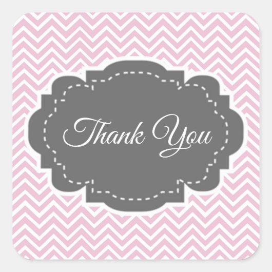 Pink Zickzack Danke, Aufkleber (Vorderseite)