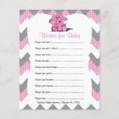 Pink Zickzack Elephant Baby Girl Dusche - Wünsche (Vorderseite)