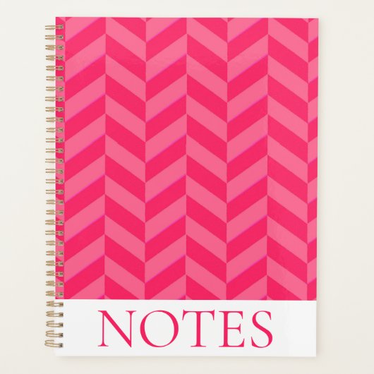 Pink Zickzack Herringbone Muster Moderne Planer (Vorderseite)