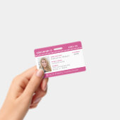 Pink Zickzack Homeschool Educator ID Abzeichen Ausweis (Handheld)