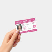 Pink Zickzack Homeschool Student ID Abzeichen Ausweis (Handheld)