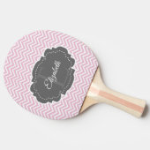 Pink Zickzack Personalisiert Ping Pong Paddel Tischtennis Schläger (Seitenansicht)