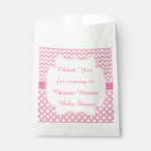 Pink Zickzack & Polka Dot Kinderdusche Party Geschenktütchen (Vorderseite)