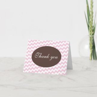 Pink Zickzack und Braun Modern Danke, Cards Dankeskarte