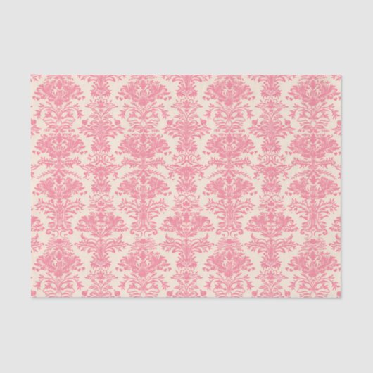 Pink-Zierdamastmuster Seidenpapier (Vorderseite)