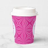 Pink Zig Zag Christliches Kreuz Pappbecher (Rechts)