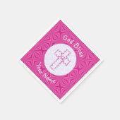 Pink Zig Zag Christliches Kreuz Serviette (Ecke)