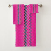 Pink Zigzag Badhandtuch Set (Insitu)