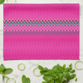 Pink Zigzag Geschirrtuch (Gefaltet)
