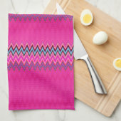 Pink Zigzag Geschirrtuch (Viertel Falte)