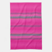 Pink Zigzag Geschirrtuch (Vertikal)