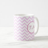Pink Zigzag Mit Monogramm Kaffeetasse (VorderseiteRechts)