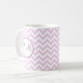 Pink Zigzag Mit Monogramm Kaffeetasse (Vorderseite Links)