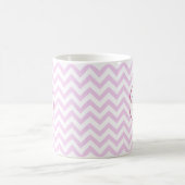 Pink Zigzag Mit Monogramm Kaffeetasse (Mittel)