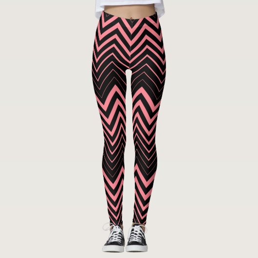 Pink Zigzag Zickzack Leggings (Vorderseite)