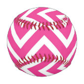 Pink Zigzag Zickzack Muster Baseball (Rückseite)