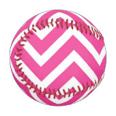 Pink Zigzag Zickzack Muster Baseball (Vorderseite Links)