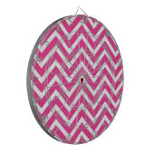 Pink Zigzag Zickzack Muster Dartscheibe (Vorderseite Links)
