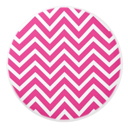 Pink Zigzag Zickzack Muster Keramikknauf (Vorderseite)