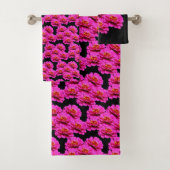 Pink Zinnia Blume Bouquet Badhandtuch Set (Insitu)