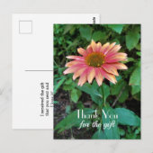 Pink Zinnia Blume Foto Danke mit Gruß Postkarte (Vorne/Hinten)