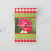 Pink-Zinnia-Blume Karte (Innenseite)