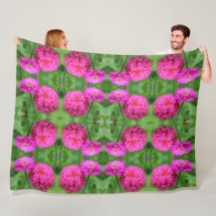 Pink Zinnia Blume Pair Abstrakt Fleecedecke