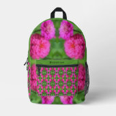 Pink Zinnia Blume Pair Abstrakt Personalisiert Bedruckter Rucksack (Vorderseite)