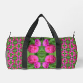 Pink Zinnia Blume Pair Abstrakt Personalisiert Duffle Bag (Rückseite)