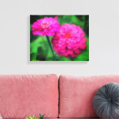 Pink Zinnia Blume Pair Leinwanddruck (Insitu (Wohnzimmer))