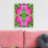 Pink Zinnia Blume Pair Nah Abstrakt Leinwanddruck (Insitu (Wohnzimmer))