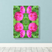 Pink Zinnia Blume Pair Nah Abstrakt Leinwanddruck (Insitu (Holzboden))
