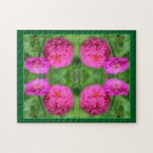 Pink Zinnia Blume Pair Nah Abstrakt Puzzle (Horizontal)