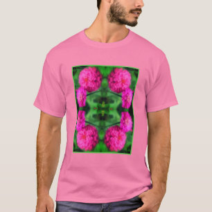 Pink Zinnia Blume Pair Nah Abstrakt T-Shirt