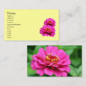 Pink Zinnia Blume Visitenkarte (Vorne/Hinten)
