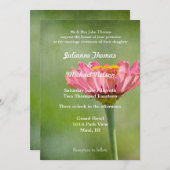 Pink Zinnia Blume Wedding Einladung (Vorne/Hinten)