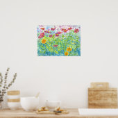 Pink Zinnia Daisy Garden Blume Poster (Küche)