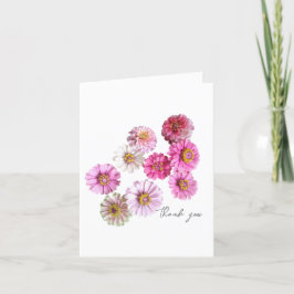 Pink Zinnia Danke Karte