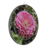 Pink Zinnia Dart Board Dartscheibe (Vorderseite Links)