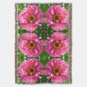 Pink Zinnia Decke (Vorderseite Vertikal)