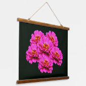 Pink Zinnia Flower Bouquet  Wandteppich Mit Holzrahmen (Gewinkelt)