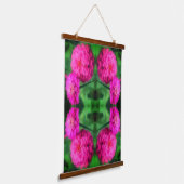 Pink Zinnia Flower Pair Abstract Pattern  Wandteppich Mit Holzrahmen (Gewinkelt)