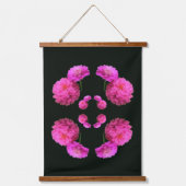 Pink Zinnia Flower Pair Nature Abstract Wandteppich Mit Holzrahmen (Vorderseite)