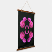 Pink Zinnia Flower Pair Nature Abstract Wandteppich Mit Holzrahmen (Gewinkelt)