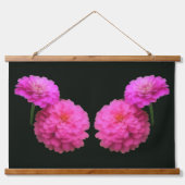 Pink Zinnia Flower Pair Twins  Wandteppich Mit Holzrahmen (Vorne)