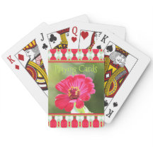 Pink Zinnia Fotografie Spielkarten