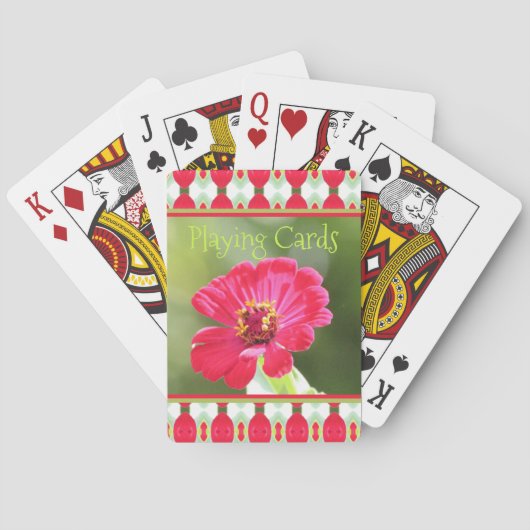 Pink Zinnia Fotografie Spielkarten (Rückseite)