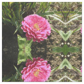 Pink Zinnia Gemustertes Gewebe Stoff (Nahaufnahme)
