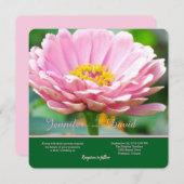 Pink Zinnia Hochzeitseinladung Einladung (Vorne/Hinten)